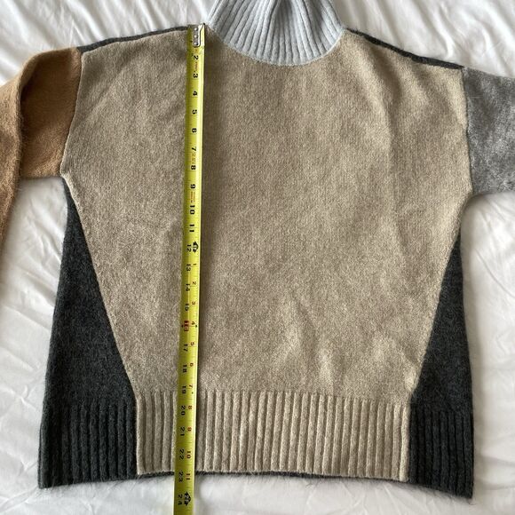 Tribal Colorblock Mock Neck Sweater Acrylic Throwback Top Womens Size M - Picture 9 of 9